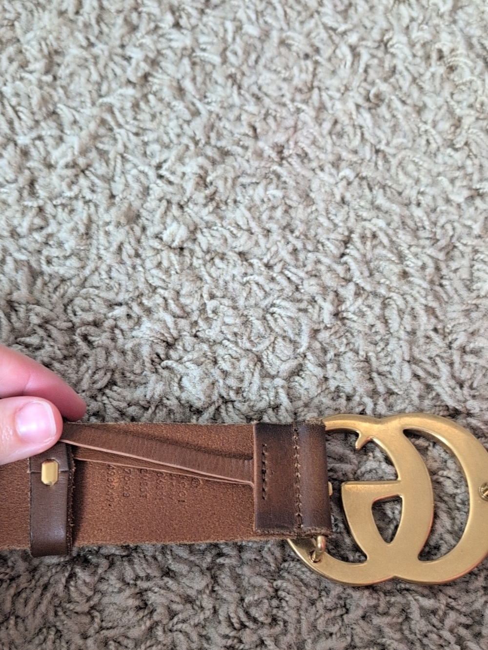 Gucci Brown Leather Double G Logo Belt - Picture 4 of 7